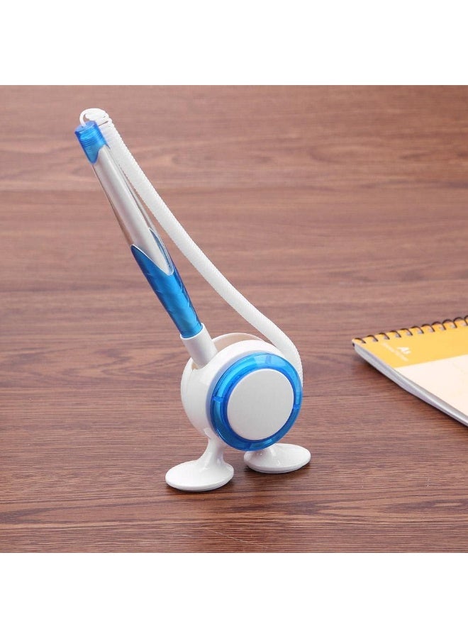 Creative Safe Ballpoint Pen with Lanyard and Double Adhesive Holder – Practical Desk Pen for Daily Use at Home, Office, Shops to Organize Writing and Easy Access (Milky) - Image 2